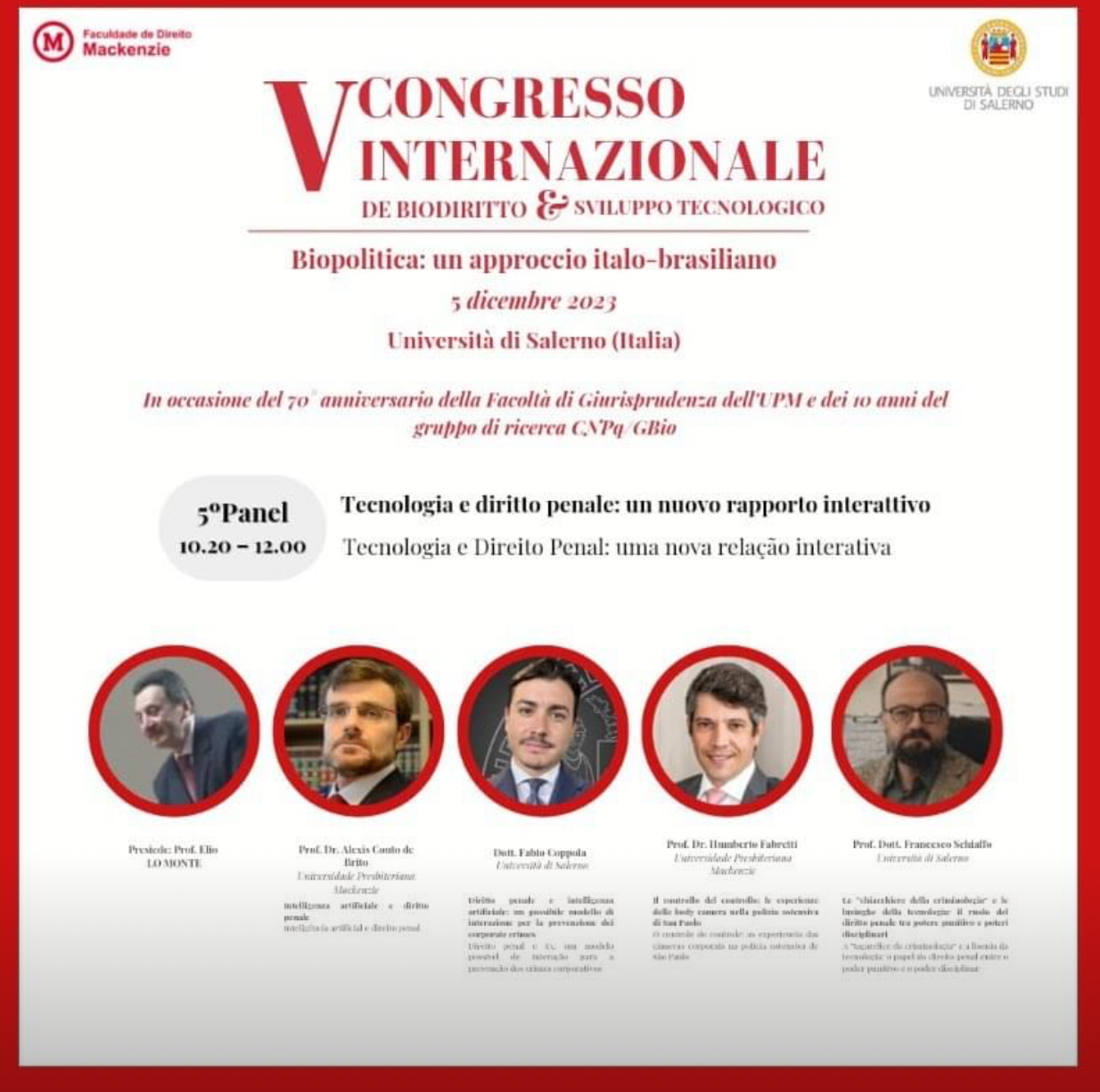 V Congresso Internacional de Biodireito e Desenvolvimento Tecnolgico.